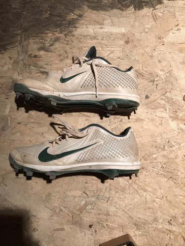 White Nike Vapor Metal Cleats Size 10