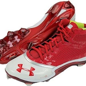 UNDER ARMOUR 1232849-411 Men’s UA Heater Mid ST Baseball Cleats SZ 12.5 Red