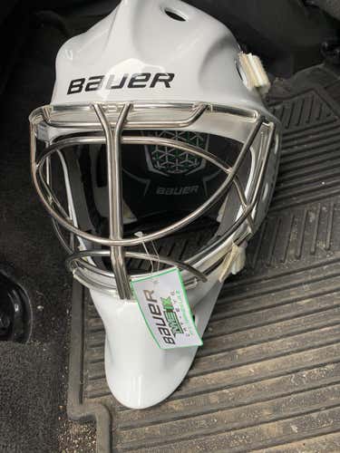 New FIT2 White Senior New Bauer NME 9 Goalie Mask