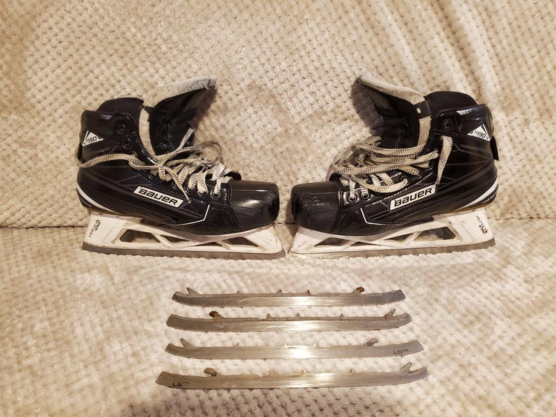 Senior Used Bauer Supreme S190 Hockey Goalie Skates D&R (Regular) Size 8.5
