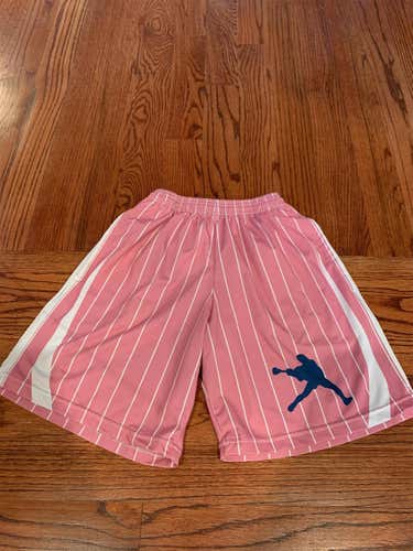 Lacrosse Unlimited Pink Pinstripe Adult Small Shorts
