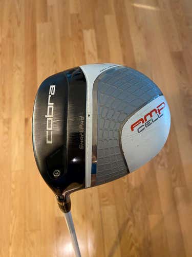 Used Men's Cobra Left Handed AMP CELL SILVER Driver Stiff Flex 9.5 Loft