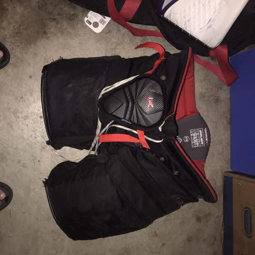 Black Used XL Bauer Vapor 1X Pro Stock Hockey Goalie Pants
