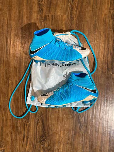 Blue Used Molded Cleats Nike Hypervenom Phantom 3 Elite FG Cleats