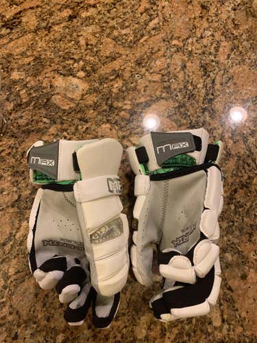 White New Maverik Max 13" Lacrosse Gloves