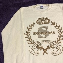 Aspen Snowmass Crewneck Sweatshirt Adult M White Skiing NWT Vintage 90s USA