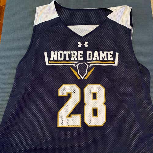 Notre Dame Team Issued Blue/White Reversible Practice Pinnie (#28)