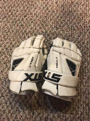 White STX Cell IV 12" Lacrosse Gloves