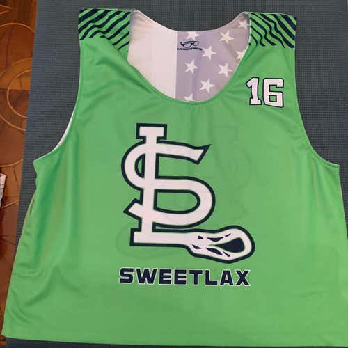 Sweetlax Green/White Reversible Game Pinnie (#16)