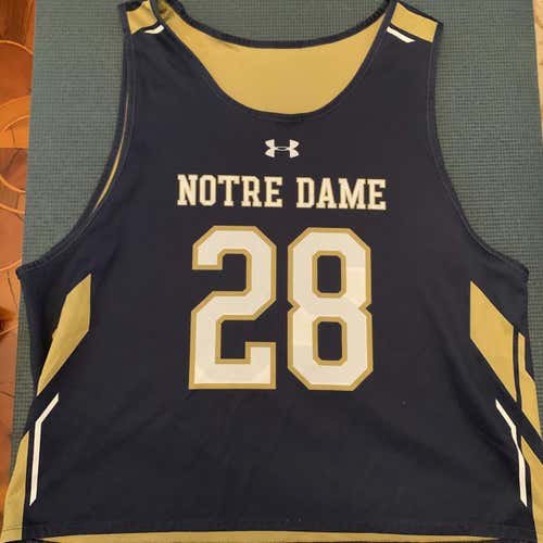 Notre Dame Team Issued Blue/Gold Reversible Practice Pinnie (#28)