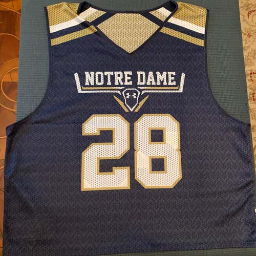 Notre Dame Team Issued Blue/Gold Nice Mesh Reversible Practice Pinnie (#28)
