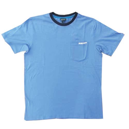 Bauer Throwback Large Baby Blue short sleeve T-shirt with Pocket - New in bag