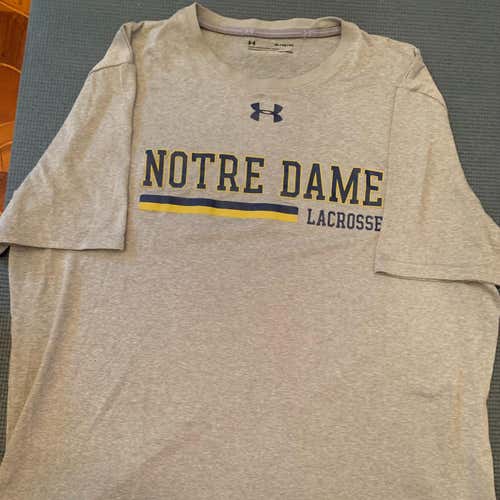 Notre Dame Team Issued Gray Short Sleeve T-Shirt (#28)