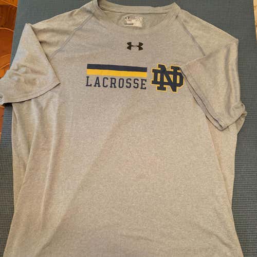 Notre Dame Team Issued Gray Short Sleeve T-Shirt (#28)