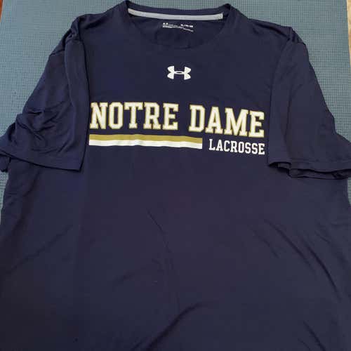 Notre Dame Team Issued Blue Short Sleeve T-Shirt (#28)