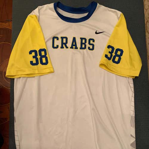 Crabs Lacrosse White Short-Sleeve Shooting Shirt (#38)