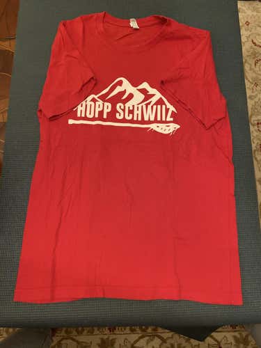 Switzerland Lacrosse Team Issued Red "Hopp Schwiiz" shirt