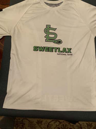 SweetLax National Team White Short-Sleeve Dry-Fit Shooting Shirt
