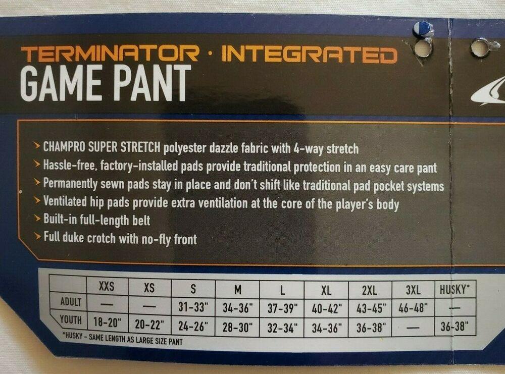 FPAU9 Adult Built In Pads Dazzle Football Game Pants Champro Integrated 