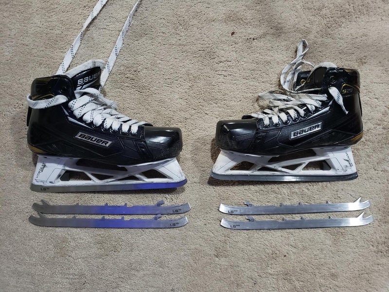 Senior Used Bauer Supreme S29 Hockey Goalie Skates D&R (Regular) Size 8.5