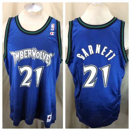 Vintage 90's Minnesota Timberwolves (48/XL) Kevin Garnett #21 Wolves NBA Basketball Jersey