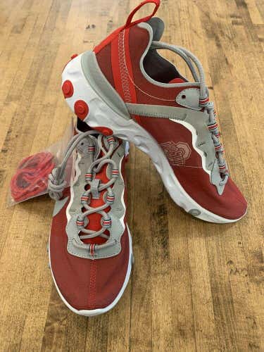 Nike React Element 55 OSU Ohio State Buckeyes Sneakers CK4798-600 Size 9.5