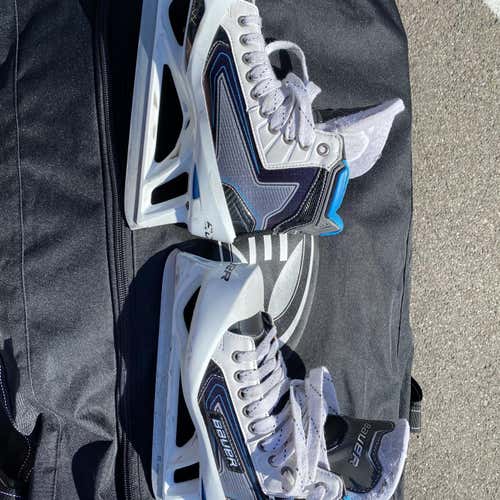 Used Bauer Reactor 9000 Regular Width Pro Stock Size 6.5 Hockey Goalie Skates