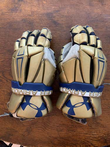 Notre Dame Team Issued Under Armour Gold Lacrosse Gloves