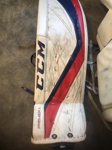 White Used 36" Regular Premier II Pro Pro Stock Goalie Leg Pads