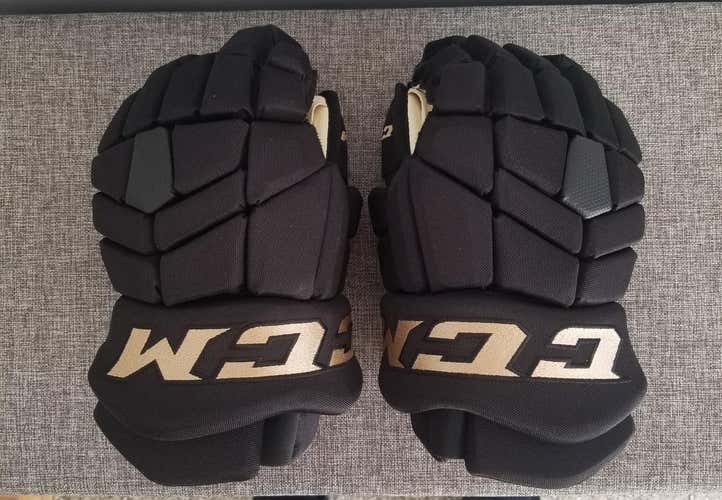 Black New Senior CCM Gloves 14" Pro Stock