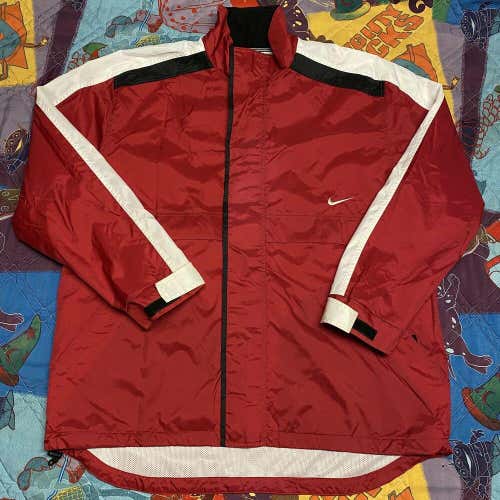 Vintage Nike Windbreaker Jacket Adult XL Red White New Tags 90s Athletics