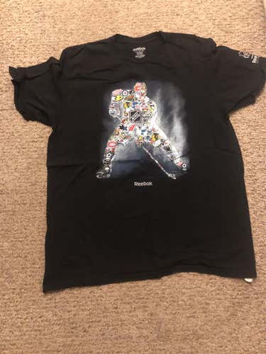 Black Men's Large Reebok NHL Player Logo Shirt