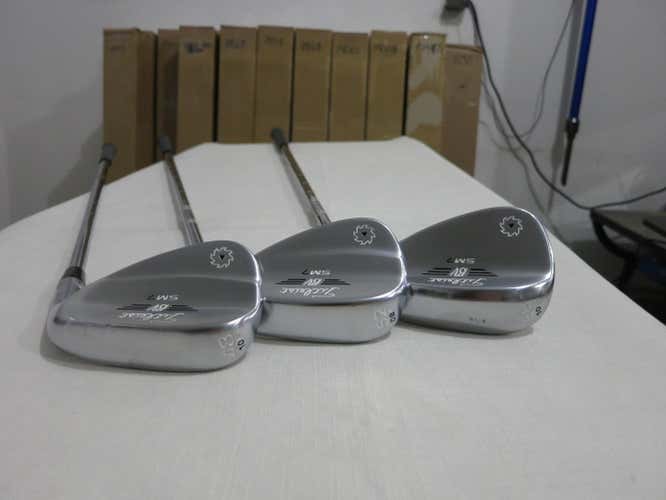 Titleist Vokey SM7 Tour Chrome Wedge Set - 48* - 52* - 56* - Dynamic Gold Steel