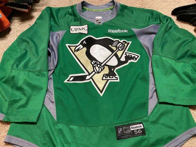 PITTSBURGH PENGUINS Green Reebok 2.0 PRO stock Practice Issued Jersey 56 NEW