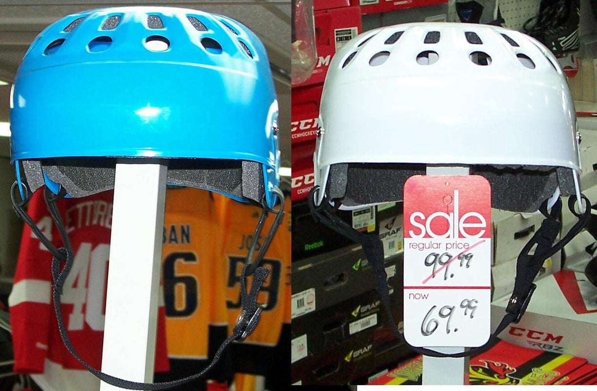NEW! (2) Two ( White and Blue) JOFA Reproduced Senior Hockey Helmets - Same as GRETZKY 235-51!