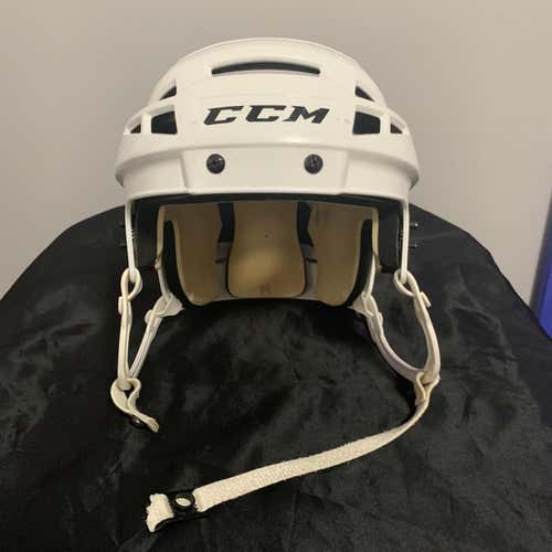 White Used Medium CCM Vector V08 Pro Stock Helmet