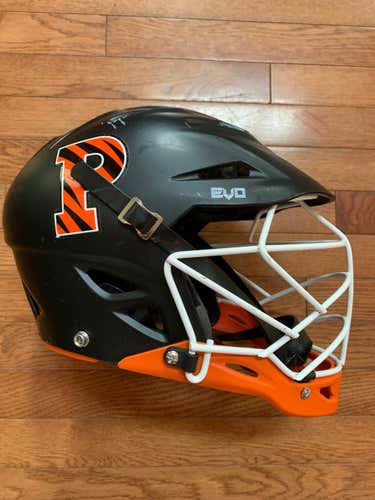 Princeton Game-Worn Warrior Evo Helmet + Princeton Game-Worn Warrior Evo Pro Gloves Size Large