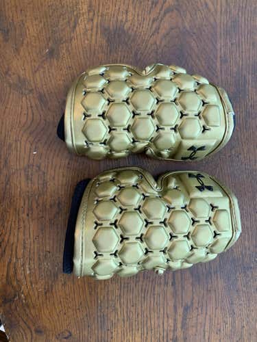 Bundled Notre Dame Team Issued Gold Under Armour Elbow Pads & Shooting Shirt