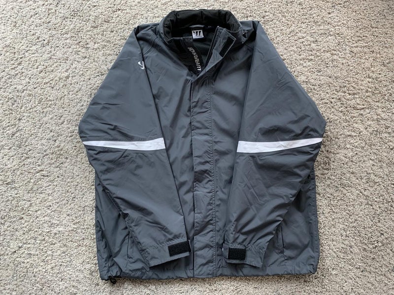 Warrior XL Barrier Senior Gray/White Warm-Up Jacket
