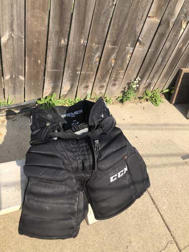 Black Senior Used CCM Premier Pro Hockey Goalie Pants