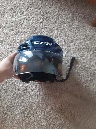 Blue Used Large CCM Tacks 710 Helmet Pro Stock