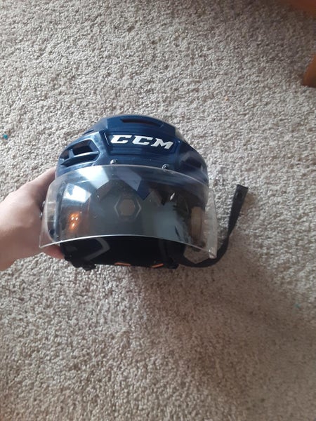 Blue Used Large CCM Tacks 710 Helmet Pro Stock