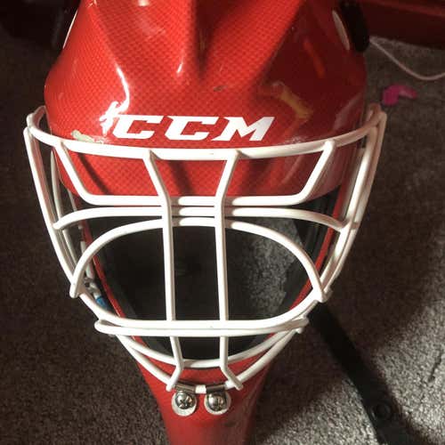Red Used CCM 9000  Goalie Mask