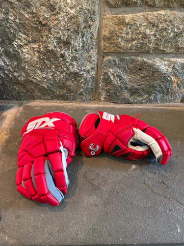 Cornell Lacrosse Team Issue Used STX Surgeon 13" Lacrosse Gloves