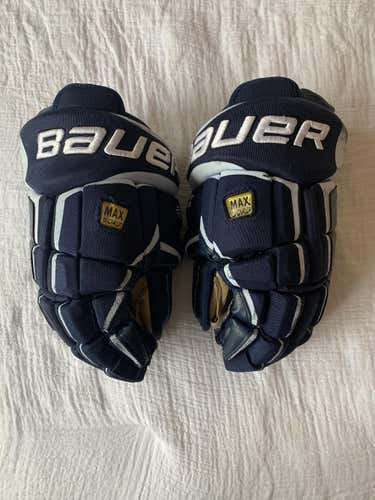Used Senior Bauer Supreme TotalOne Gloves 13": Navy Hockey Gloves