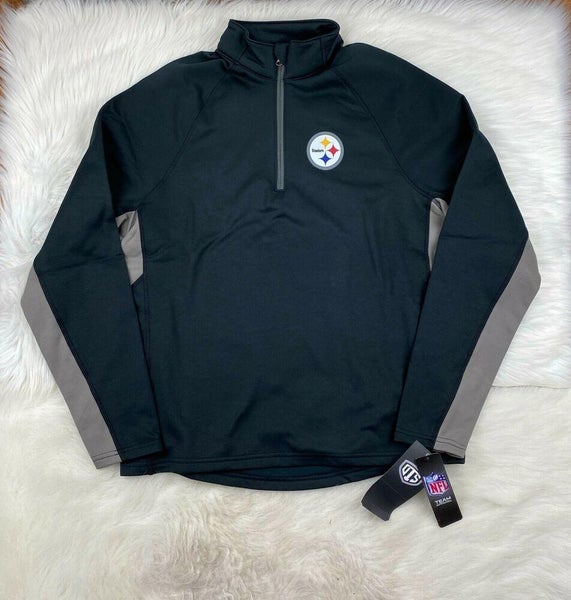 Pittsburgh Steelers NFL 1/4 Zip Pullover Poly Fleece Track Jacket Black, S