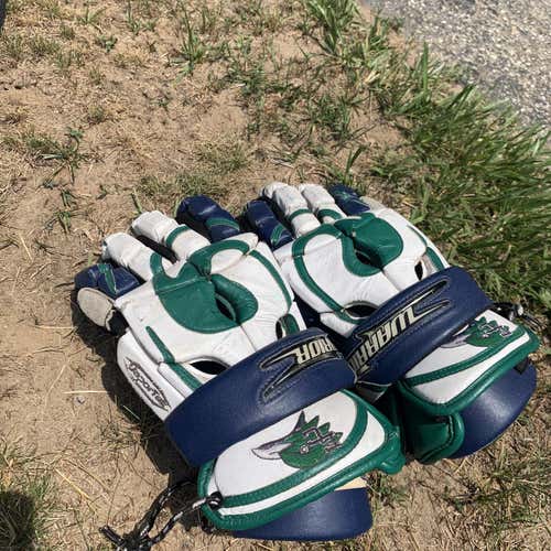 Green Used Warrior Regulator 13" Lacrosse Gloves