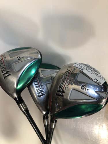 Used Warrior Left Hand Fairway Wood 3 5 7 4 Piece Graphite Regular Golf Mens Package Sets