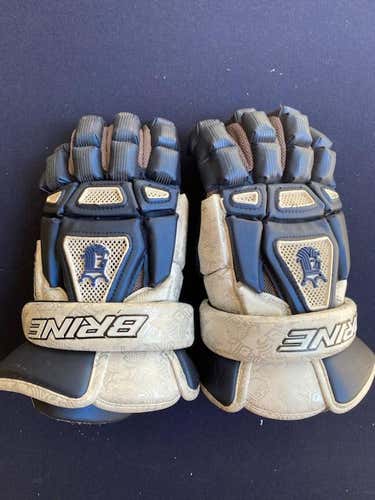 Blue Used Brine King III Lacrosse Gloves 13"