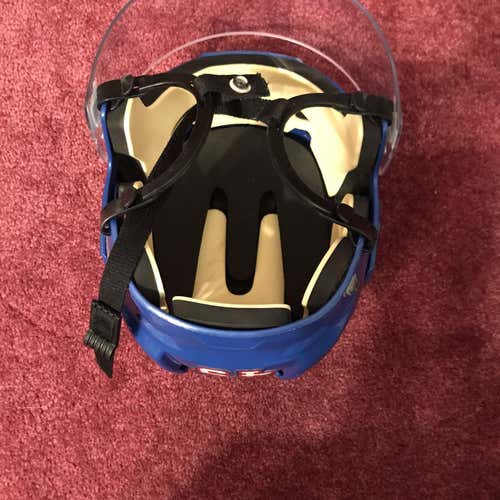 Blue Used Medium CCM Vector V08 Pro Stock Helmet